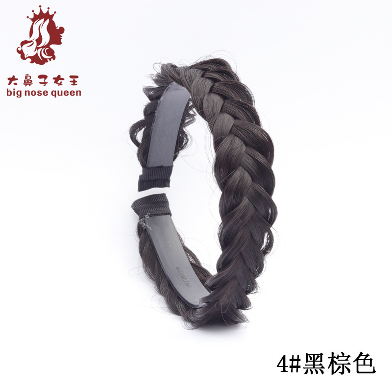 Internet celebridad moda Fishbone trenza desordenada peluca natural mujer trenzada Twist trenza diadema dentada antideslizante pelo presionando diadema