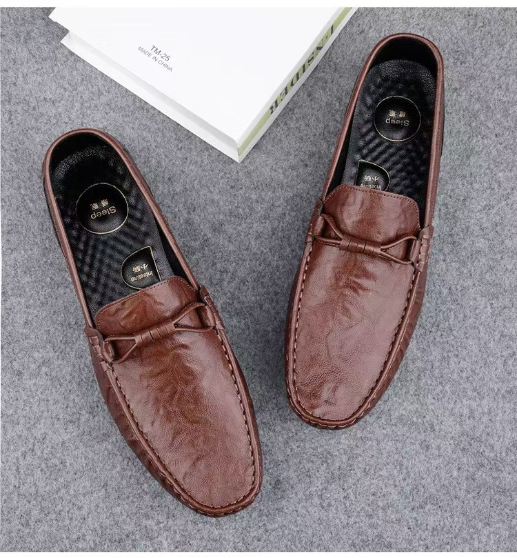 Al por mayor de alta calidad de otoño hombre de moda respirable anti-deslizante zapatos de soja hombre cuero suave con base suave zapatos casuales Lefour