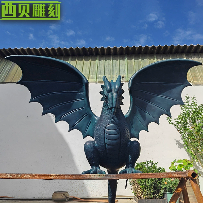 Большая бронзовая скульптура летящего дракона, литой медный и чугунный динозавр, производитель литых медных и латунных скульптур монстров-динозавров, изготовление на заказ
