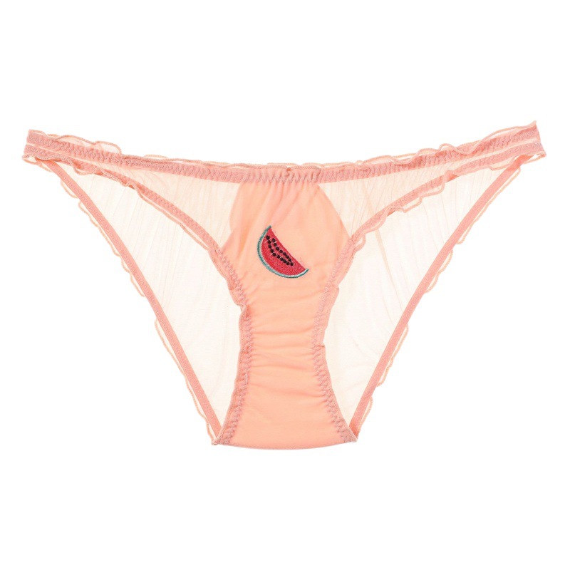 Fábrica al por mayor transfronteriza europea y americana nueva ropa interior de borde de encaje sexy sin costuras cintura baja malla transparente calzoncillos de mujer