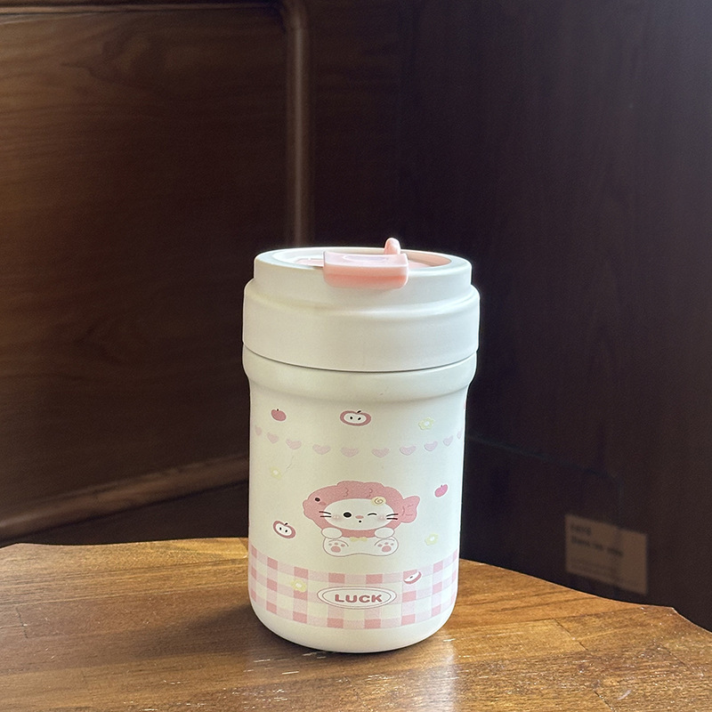 保温杯316女高颜值咖啡杯女生便携双饮茶水分离不锈钢水杯定 制|undefined