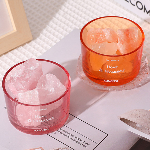 Fireless aromatherapy diffusion stone crystal stone with luminous base light fragrance household essential oil fragrance ornaments crystal stone aromatherapy