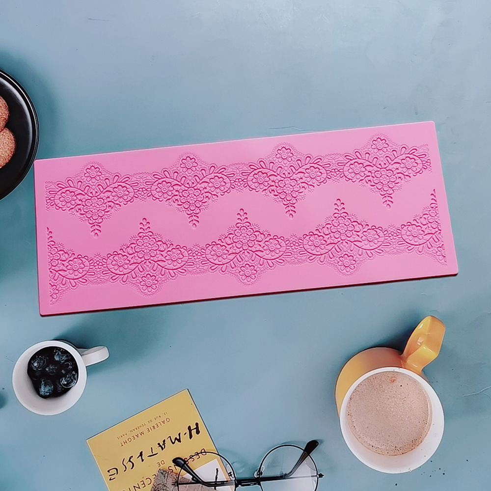 encaje375 - 257 molde de silicona pastel de encaje molde de relieve herramientas de decoración de pastel de chocolate esterilla de relieve