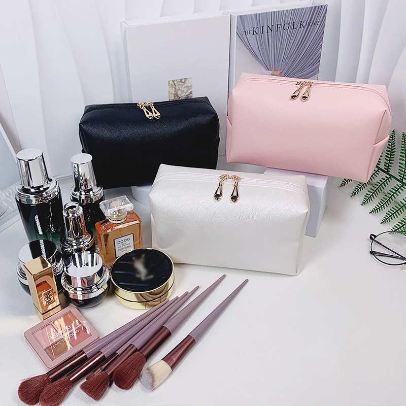 Cross-border Hot Selling Dopamine Color Makeup Storage Small Square Bag Simple Solid Color Octagonal Bag Portable Large Capacity Wash Bag