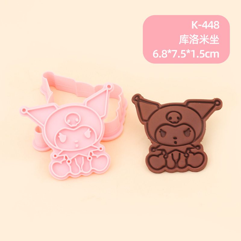 Red de celebridades con el mismo modelo de molde de galleta de mantequilla Sanrio, linda herramienta de horneado de prensa tridimensional de bricolaje para el hogar image 37