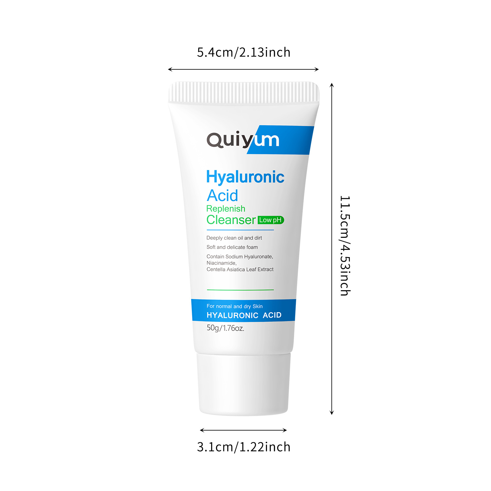 Cross-border QUIYUM Hyaluronic acid Facial Cleanser 50g Hydrating and moisturizing facial Cleanser is available for wholesale from the manufacturer details Picture