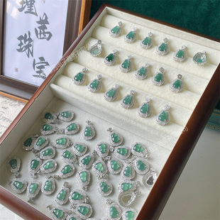 Small Sweet Potato Explosions Summer S925 Silver Inlaid Blue Water Emerald Fulu Gourd Pendant Accessories Pendant