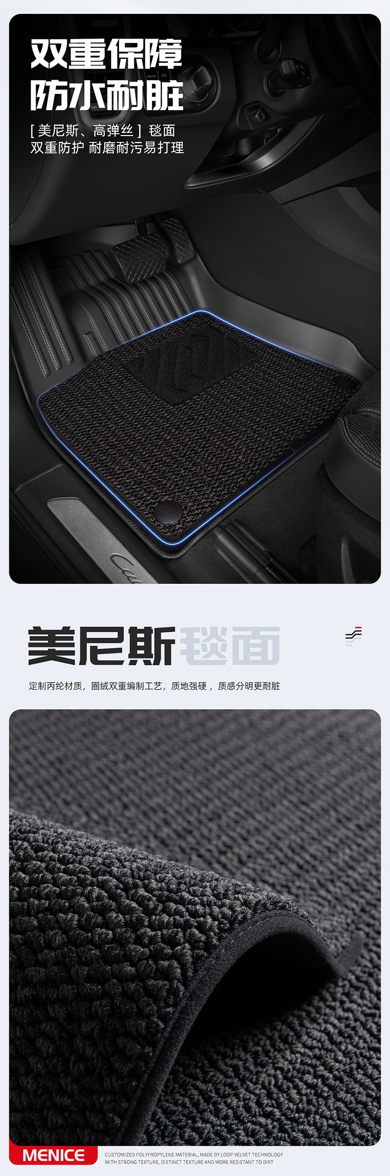 Cross-border wholesale tpe car floor mats fully enclosed waterproof dedicated to BMW Audi Volkswagen interior modification