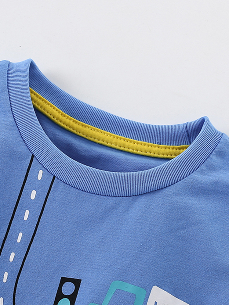 Malwee niños de manga corta verano nuevo estilo europeo y americano niños pequeños y medianos cuello redondo guapo niño camiseta casual top