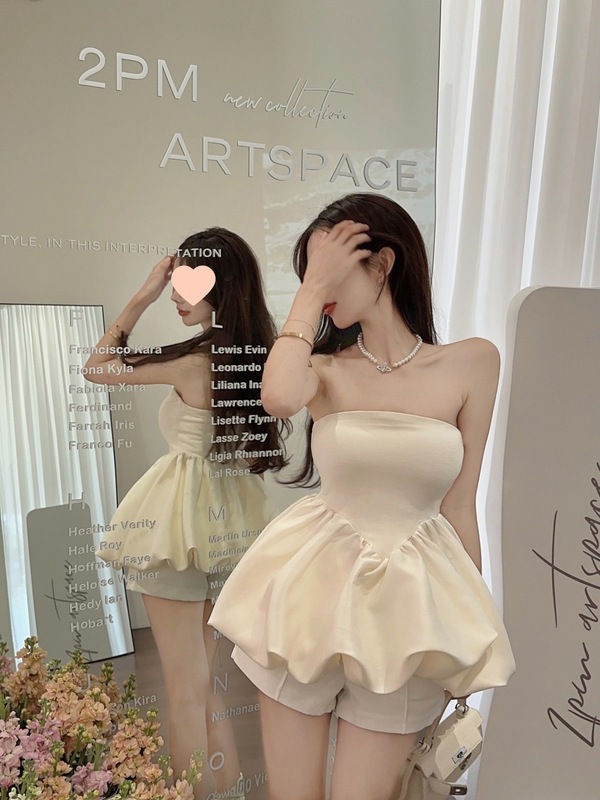 フレンチピュアディザイア多用途ワンショルダードレスレディース夏甘辛セクシーチューブトップAラインスカートチュチュスカート|undefined