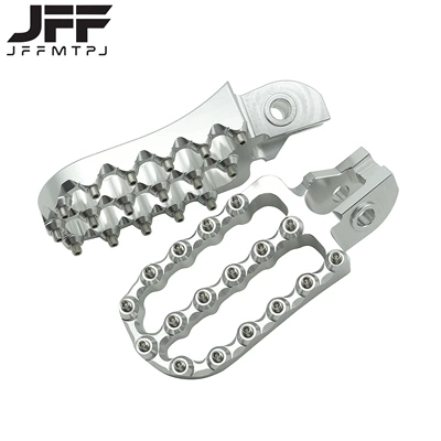 Motorcycle pedals Steel Foot Pegs Cnc - silver