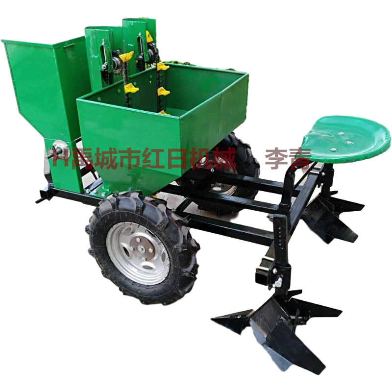 新款播种机小型农用土豆马铃薯多功能播种开沟旋耕机施肥覆膜