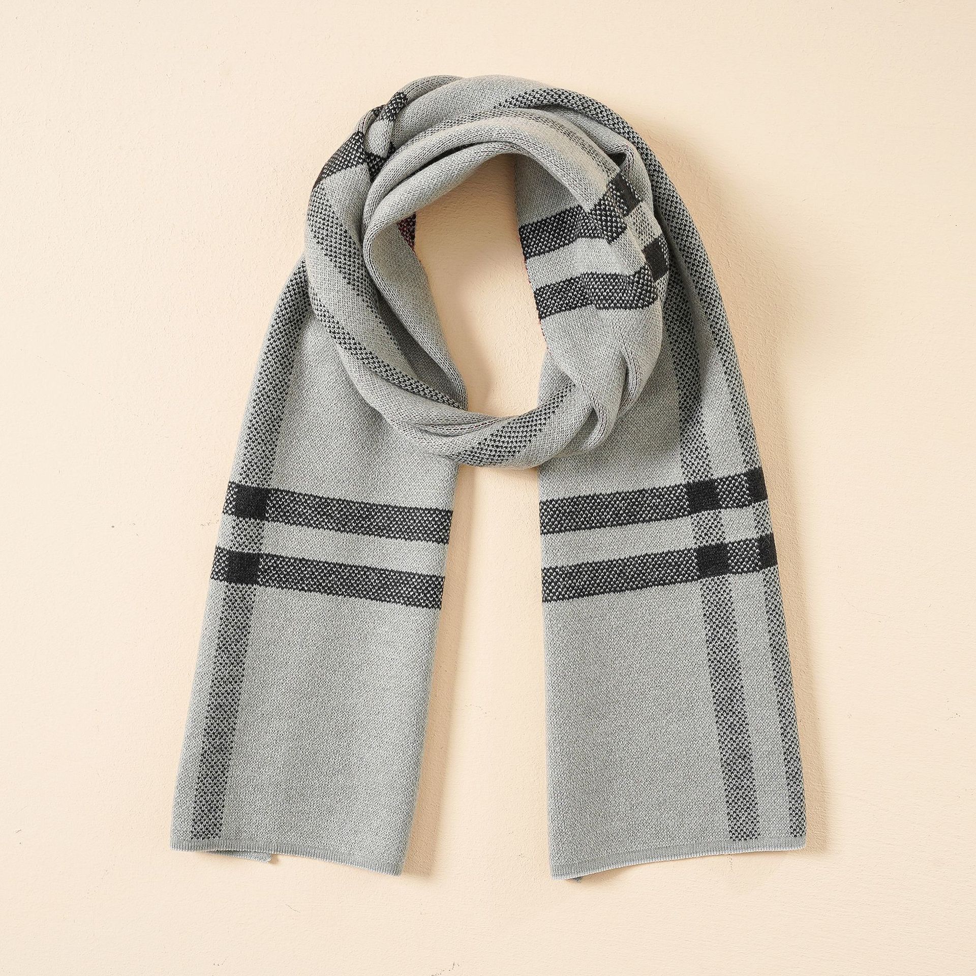 Bufanda de los niños de moda estilo británico Otoño e Invierno estilo coreano gris cálido bebé masculino moda simple bufanda hermosa