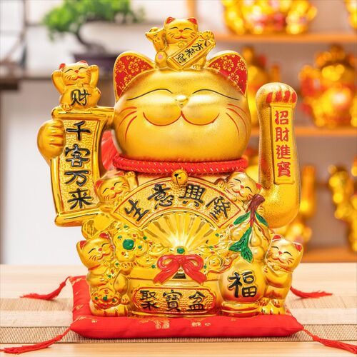 Manufacturers wave lucky cat shop opening decoration ceramics lucky cat living room front desk electric hand shake to give gifts