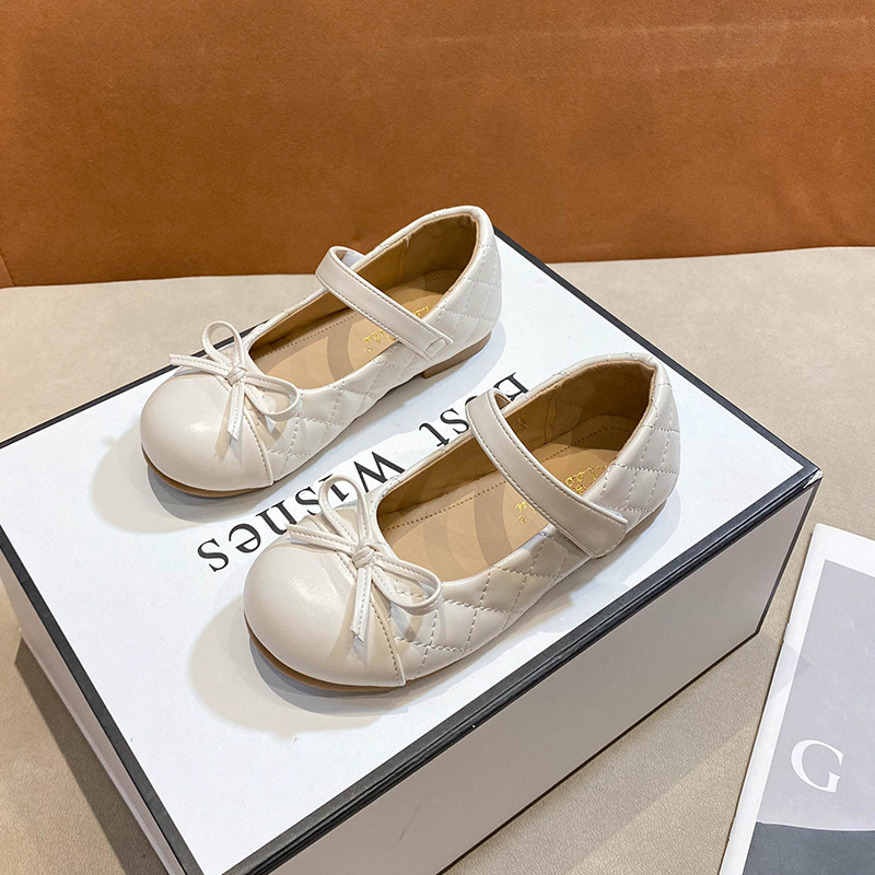 Soft-Soled Girls' Mary Jane Leather Shoes 2026 Spring and Autumn New Fashion Stylish Princess Flats Versatile with Bowknot Embellishment