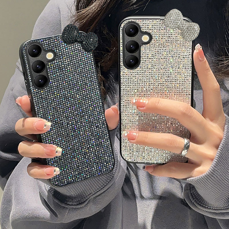 Suitable for Samsung Mobile Phone Cases S25Edge Mobile Phone Case S25Fe Flash Diamond A26 All-Inclusive Plaid Soft Case S26Ultra