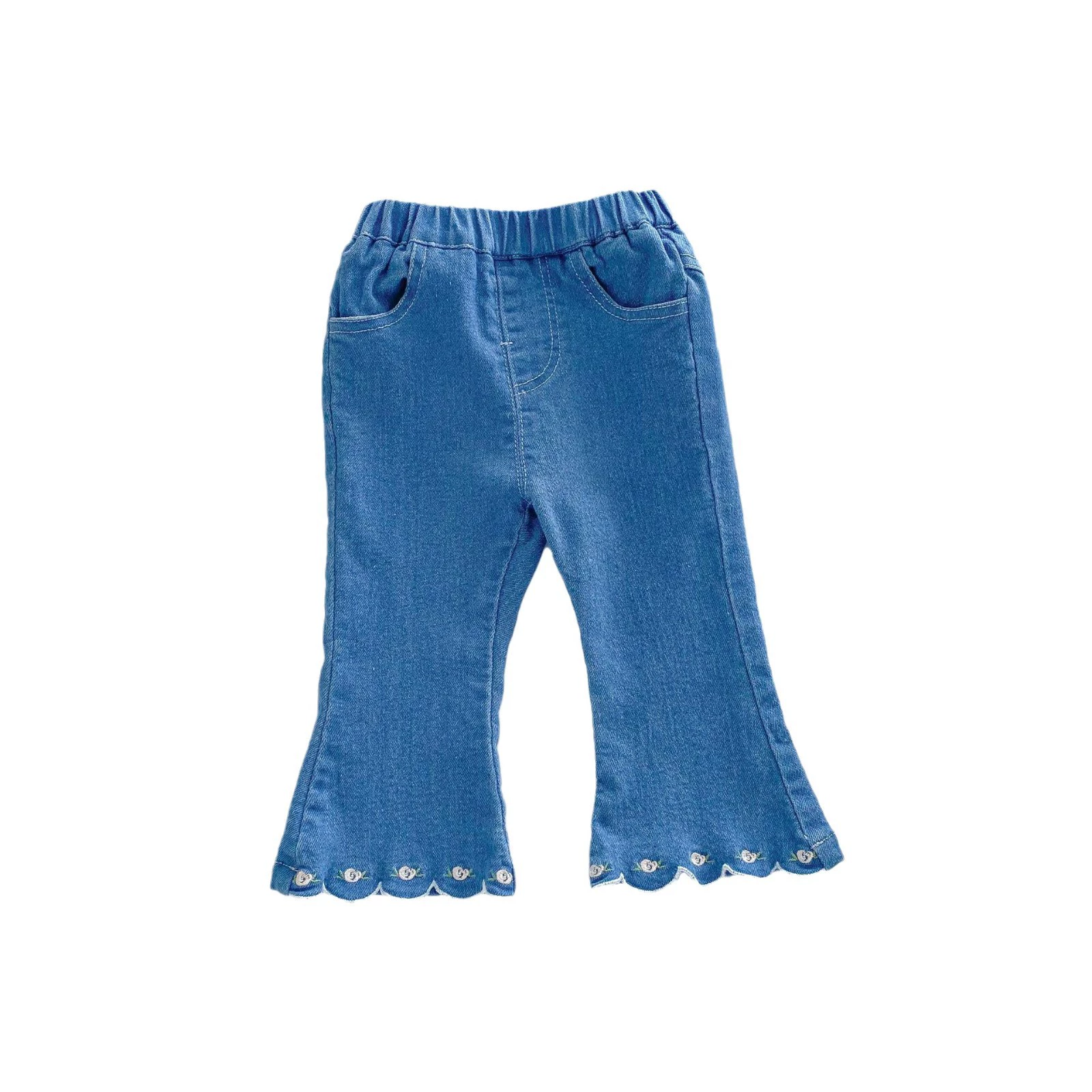 Spring jeans, children's flared trousers, western style