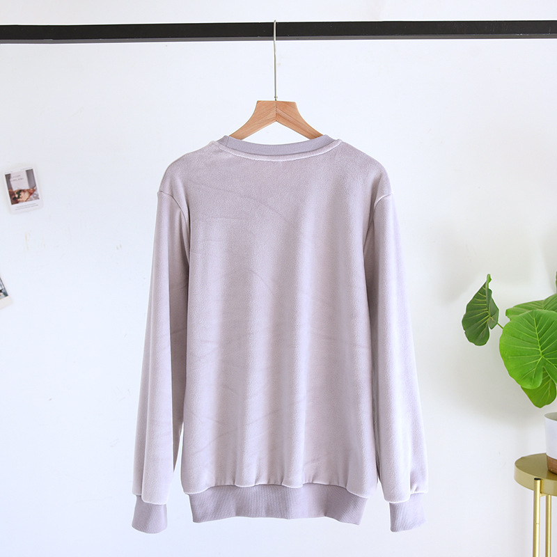 Directo de fábrica pareja Otoño e Invierno Nueva Isla suéter terciopelo caliente desgaste del hogar traje manga larga se puede usar fuera