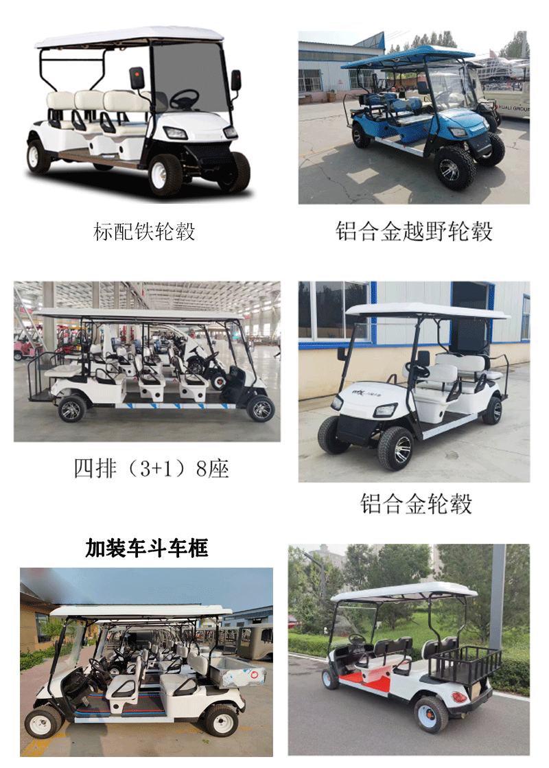 Electric Golf Cart Sightseeing Car 2-4-6 Seats Scenic Export Export Off-Road Grass Golf Course Golf Cart