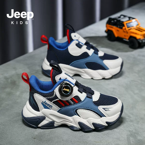 Jeep children's shoes 2026 new spring-summer children's purple-pink breathable mesh princess sneakers with knob, dad shoes
