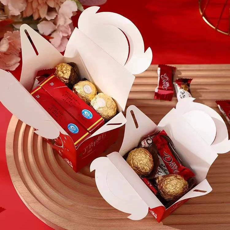 New beef horn small candy box wedding candy packaging carton sugar box wedding wedding candy box manufacturer wholesale