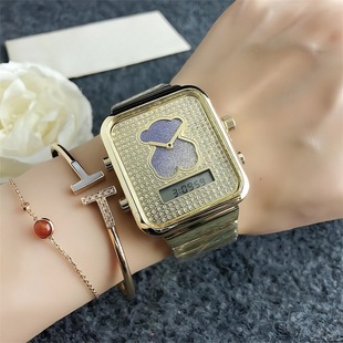 Electronic Watch Steel Band Sports Shockproof Bear Quartz Watch Women's Multifunctional New Style Elegant Simple Women's Watch