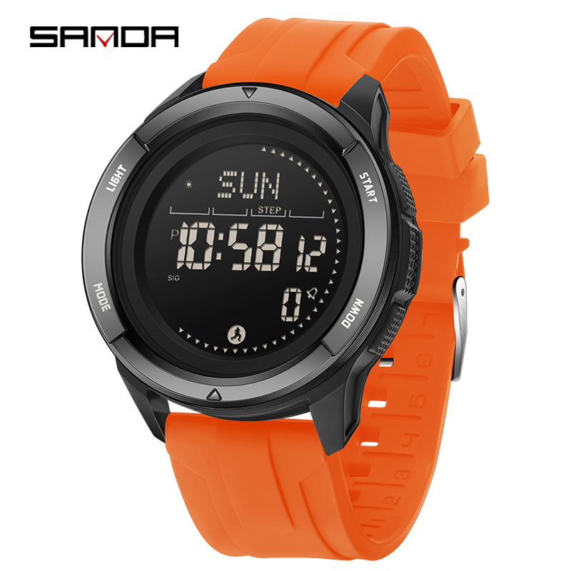 SANDA SANDA deportivo al aire libre reloj electrónico pedómetro brújula impermeable reloj de estudiante 2197