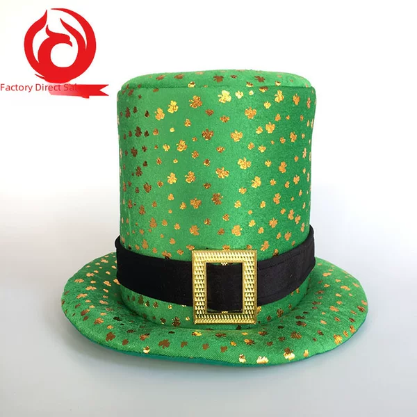 2018 New Irish National Day Clover Green Carnival Hat Bronzing Craft Creative Factory Outlet