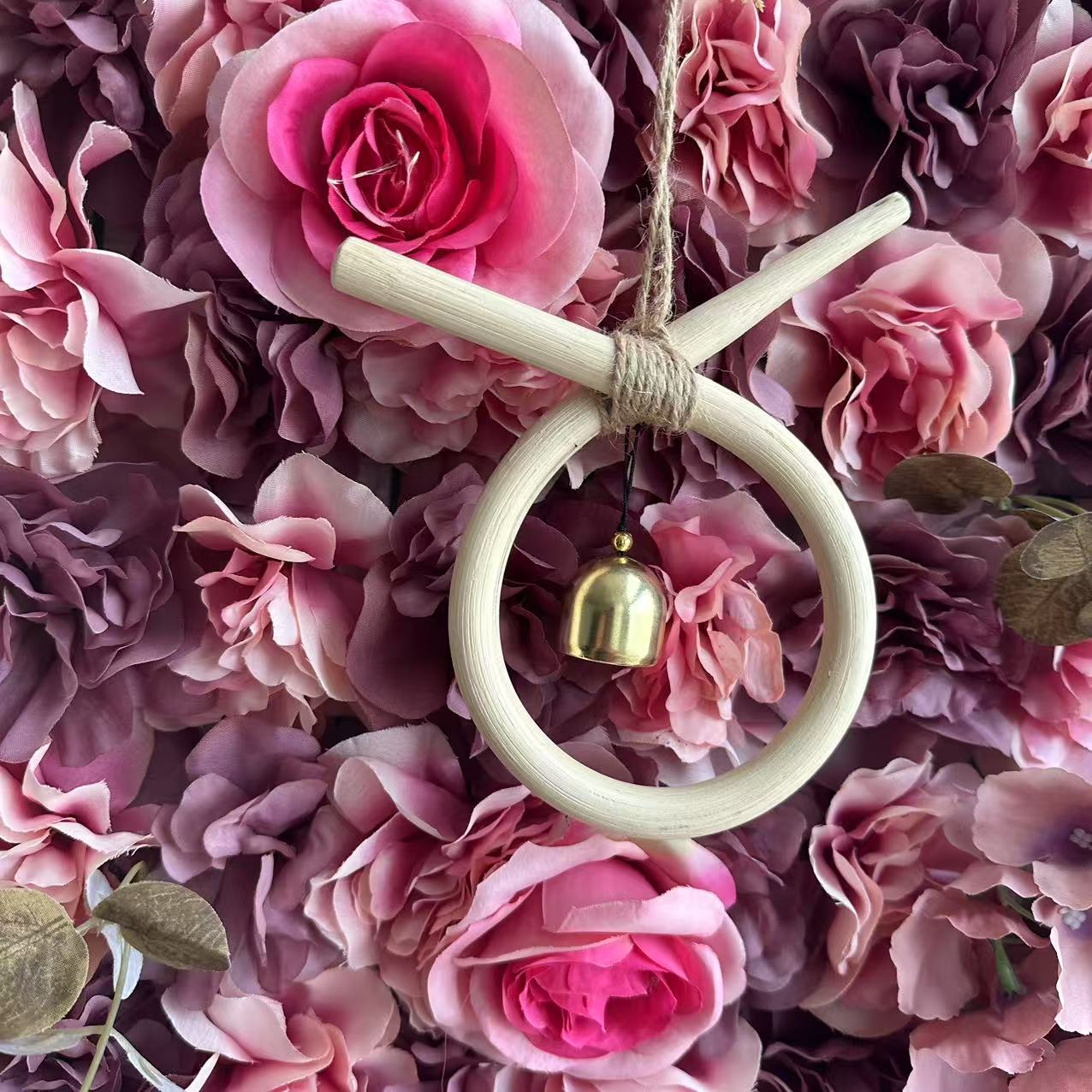 Carillon à vent en rotin style coréen décoration murale artisanale_voghion.com