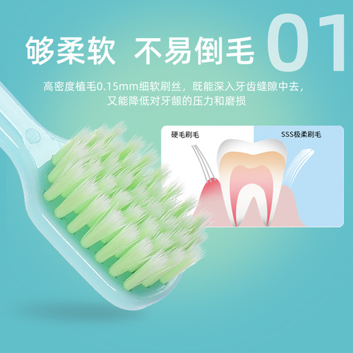 1 barrel of 10 pieces Jian brand wide-head soft-bristle adult toothbrush gum protection student men and women household toothbrush set wholesale