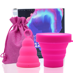 Складная медицинская силиконовая чашка Менструальная чашка может сложить месячную чашку ежемесячного чашки для начинающих начинающих