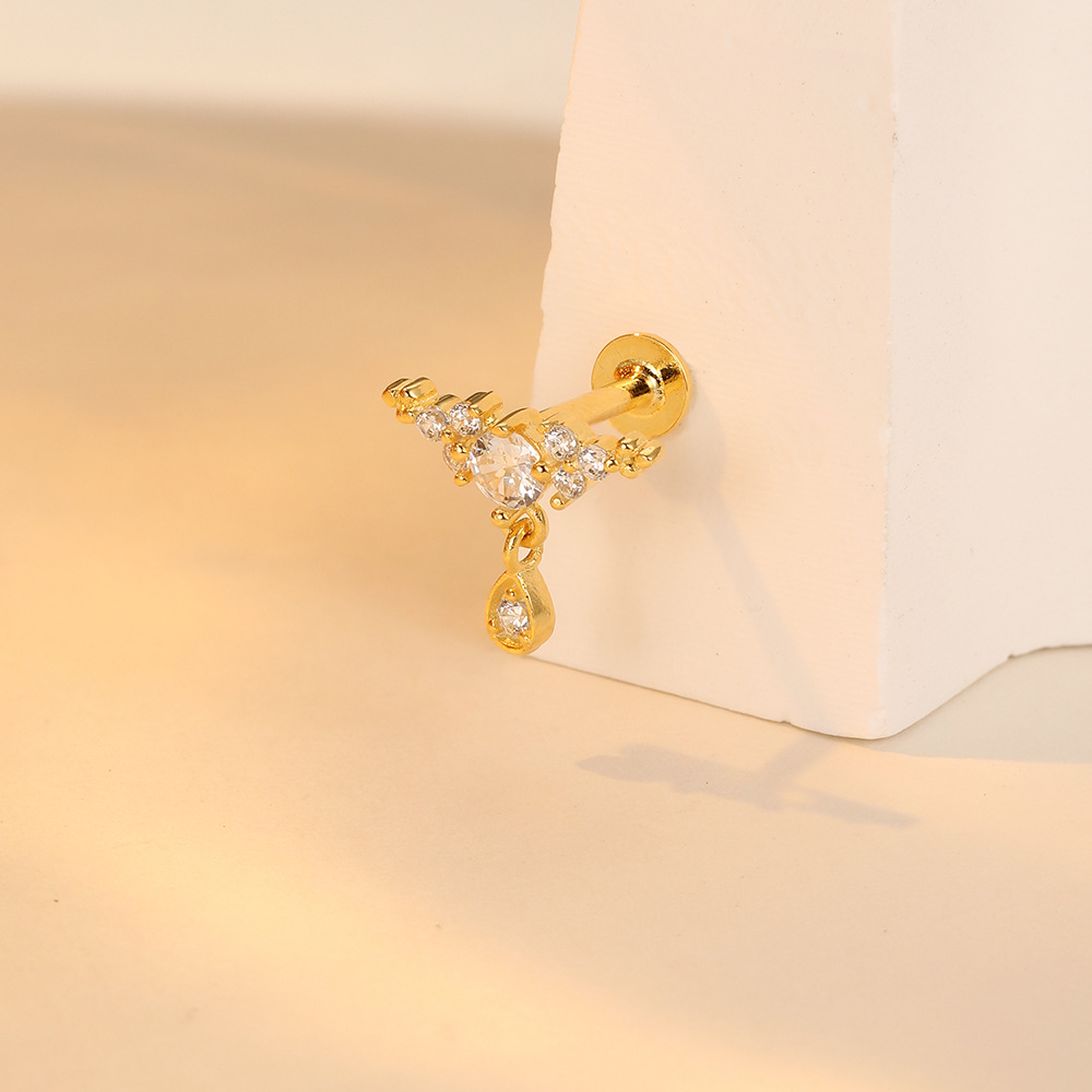 2g Weight Ear Studs Classification Ear Cartilage Rings & Studs Piercing Type 1 Piece Quantity Daily Occasion 925 Sterling Silver Material Flower Pattern All Seasons Season Women's Gender Plating Design Elegant, Simple Style Style 1 Piece Ear Cartilage Rings & Studs Elegant Simple Style Flower 925 Sterling Silver Plating Ear Cartilage Rings & Studs 11