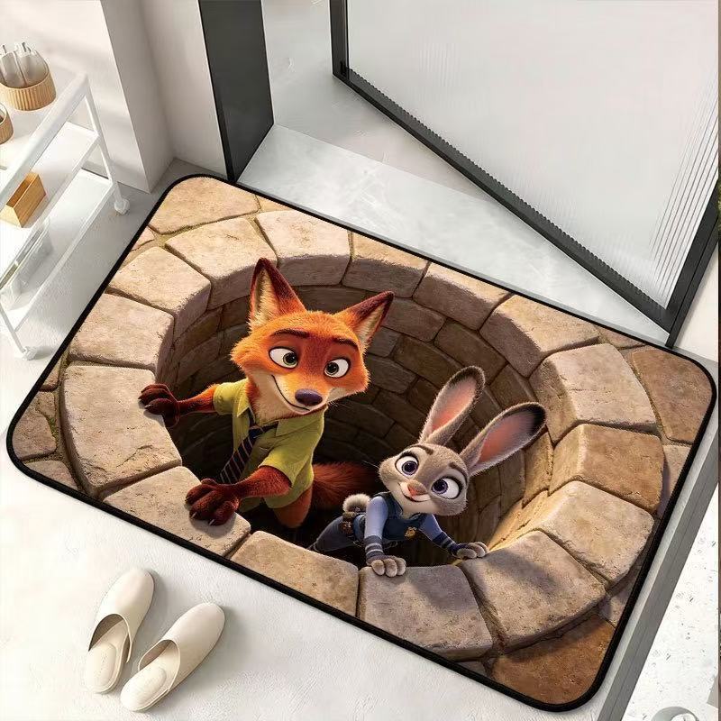 Transfronterizo 3D visual tarjeta de esterilla antideslizante esterilla de baño ventilada esterilla de suelo de inodoro de absorción de agua puerta de entrada esterilla de suelo de barro de algas image 17