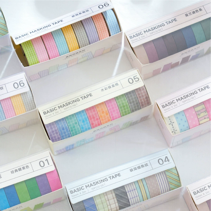 Комбинация базового стиля и бумажная лента ретро-дикая классическая цветовая гамма-цветная клетка для украшения счета