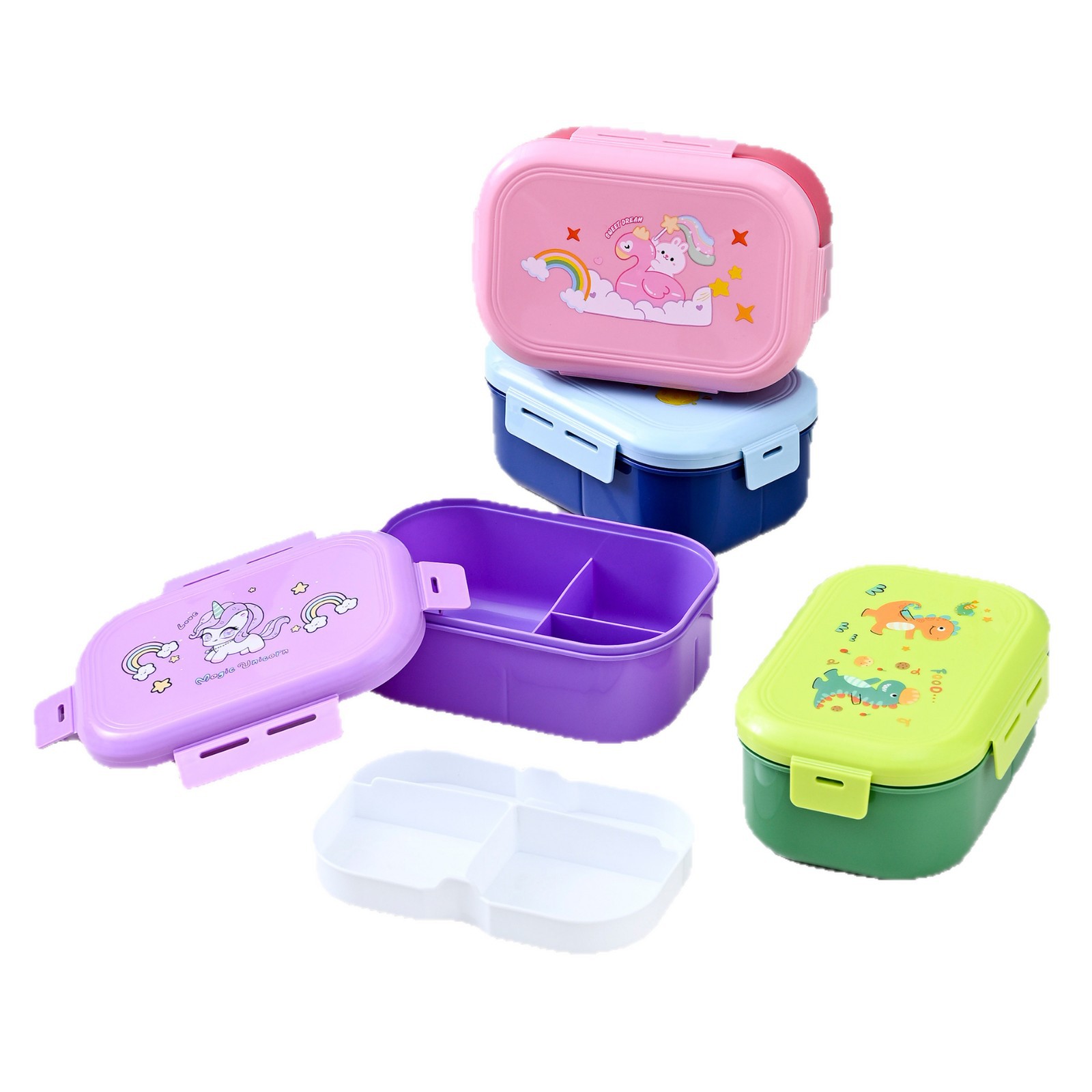 Hot sale de doble almuerzo de plástico hervidor conjunto de estudiantes y niños lindo caja de almuerzo portable taza de agua directa