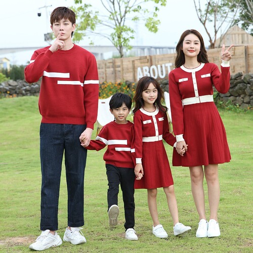 Parent-child set sweater, autumn and winter, thick, stylish knitwear, for a family of three or four, couple set, mother and daughter dress