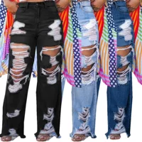 D8616 Новые сексуальные модные рваные джинсы AliExpress Amazon в Европе и Америке с сожженными цветами на складе Распродажа