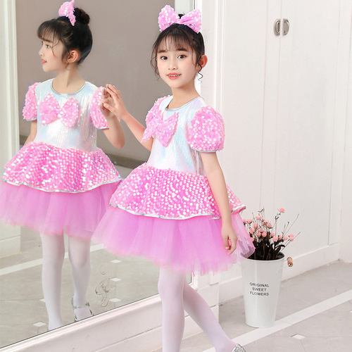 New sequined children's performance clothing, tutu skirt, chorus dance performance clothing, children's evening dress, women's summer