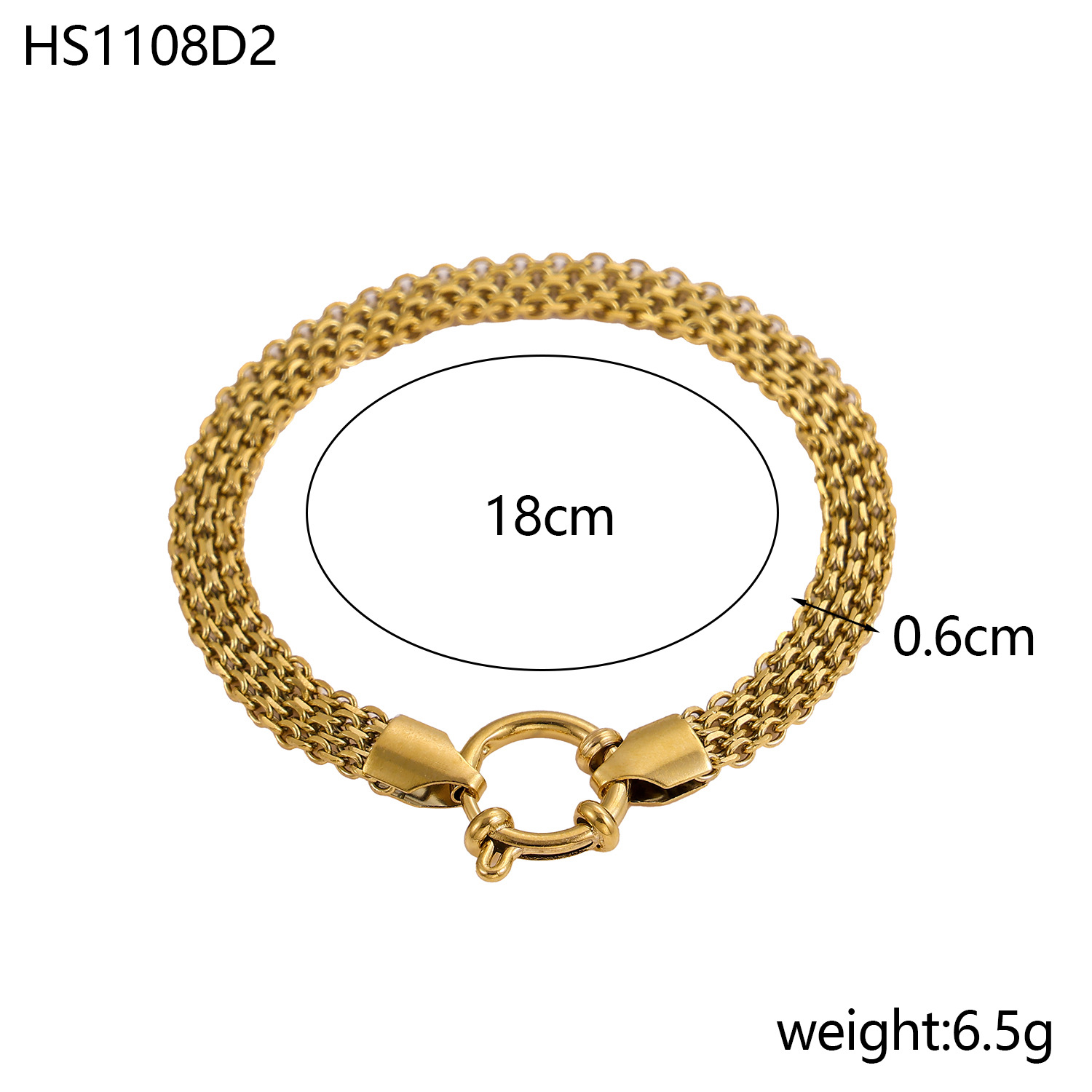304 Stainless Steel Pendant Material Bracelets Classification 304 Stainless Steel Chain Material Vintage Style Classic Style Solid Color 304 Stainless Steel 14K Gold Plated Mesh Bracelet Bracelets In Bulk