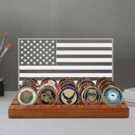 相思木纪念币展示架桌面摆台式勋章收纳架多层勋章收藏架定制logo