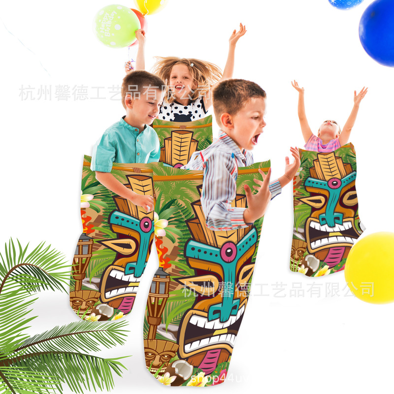 YX010 Hawaiian mask Aloha Aloha Flamingo one-leg jump party game tied foot strap jump bag