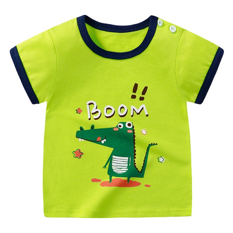 Camiseta de los niños ropa para niños de manga corta de algodón de verano bebé niño de dibujos animados Top chica nuevo estilo coreano