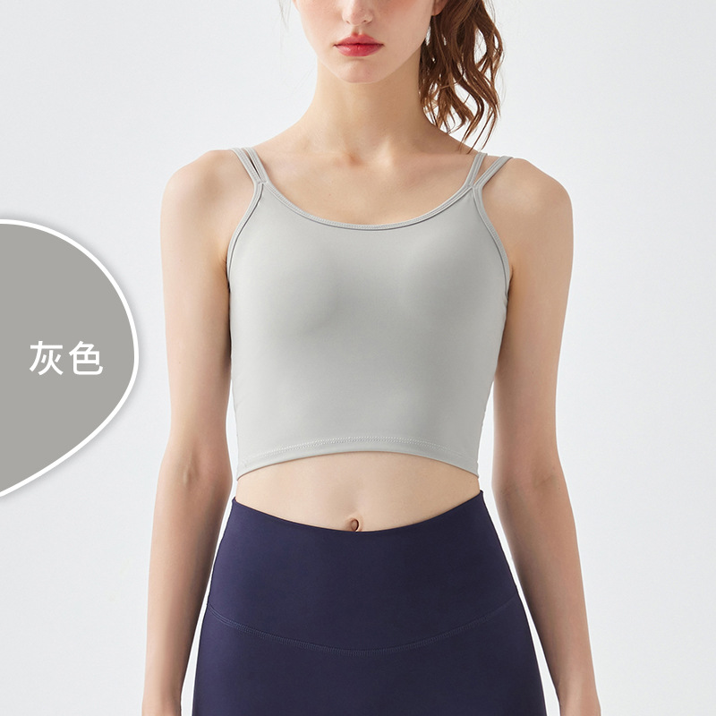 Ropa interior deportiva de las mujeres corriendo a prueba golpes fitness chaleco hombro Delgado Pilates entrenamiento integrado sujetador Sling verano