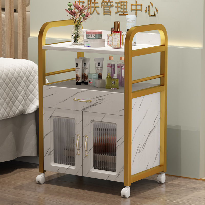 골든랙+대리석 패턴+유리수납장-표준구성-50x33x83cm