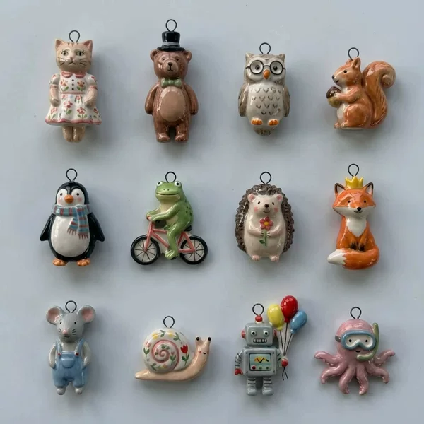 Jiaoxiang European and American Cross-Border New Colorful Animal Series Owl Stainless Steel Pendant DIY Vacuum Electroplating 1
