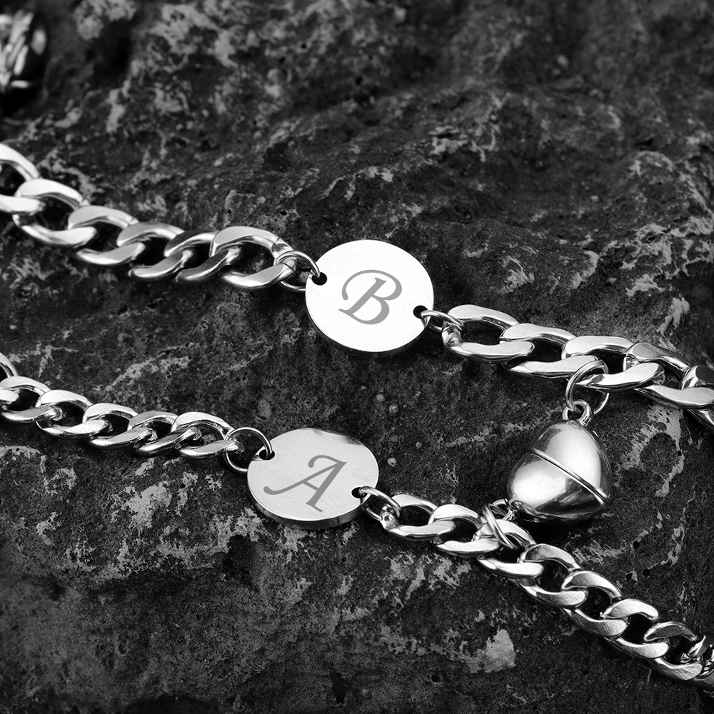 Cuban Link Chain Curb Chain Chain Type Holiday, Daily Occasion Vacation Classic Style Solid Color Titanium Steel Cuban Link Chain Curb Chain Bracelets In Bulk