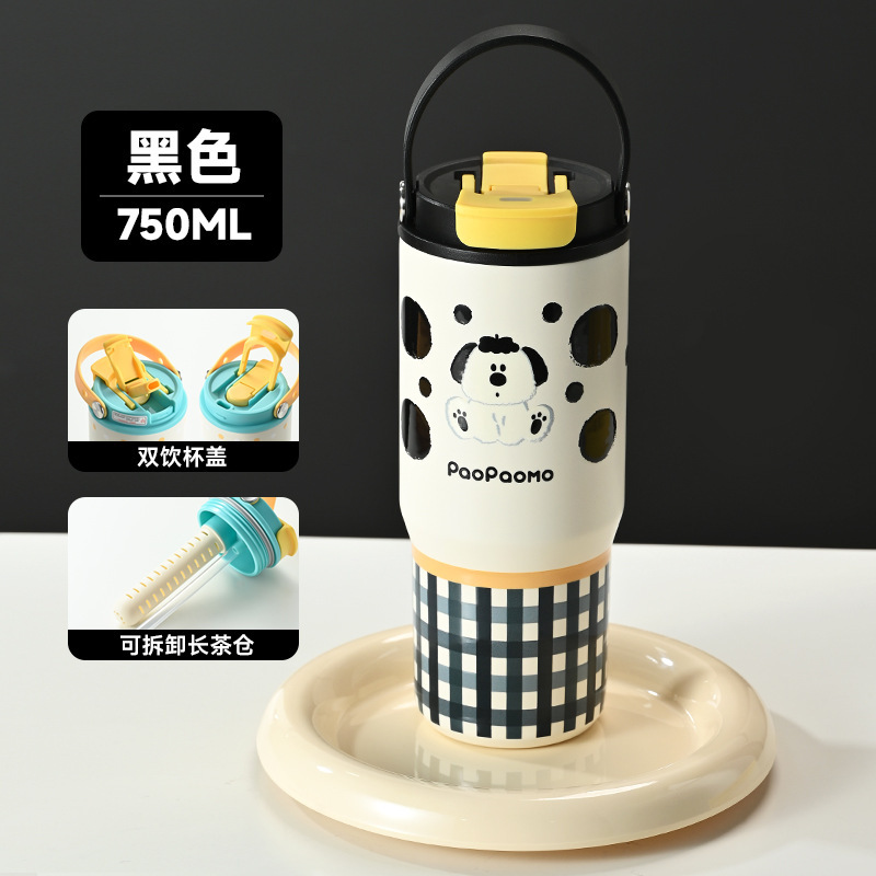 陶磁器の内胆のコーヒーカップの保温カップの大きいリットルの量の運動の壺の屋外の車のコップのフィットネスの運動のストローのコップ|undefined