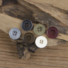 米白色日式复古做旧酒红色西服牛骨纽扣黑色天蓝色西装毛衣扣子