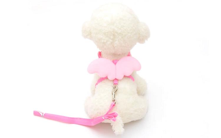 Gato mascota cuerda de tracción Ángel alas de pecho Correa gatito tracción cuerda pecho Correa en forma de I gato tracción