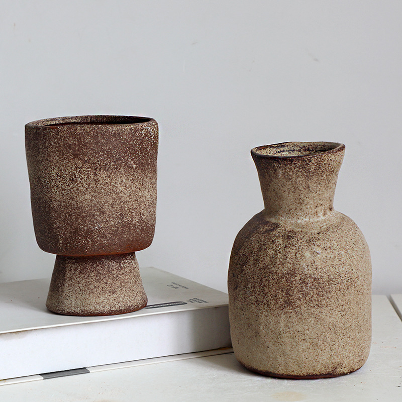 Jarrón de Cerámica para Mesa, Porcelana Vidriada con Acabado Mate para Decoración del Hogar